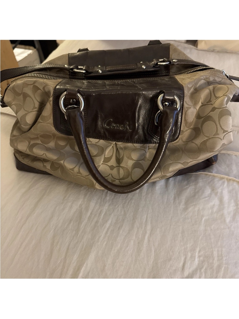 Coach Leather Interior Patch Tote in Dark Brown